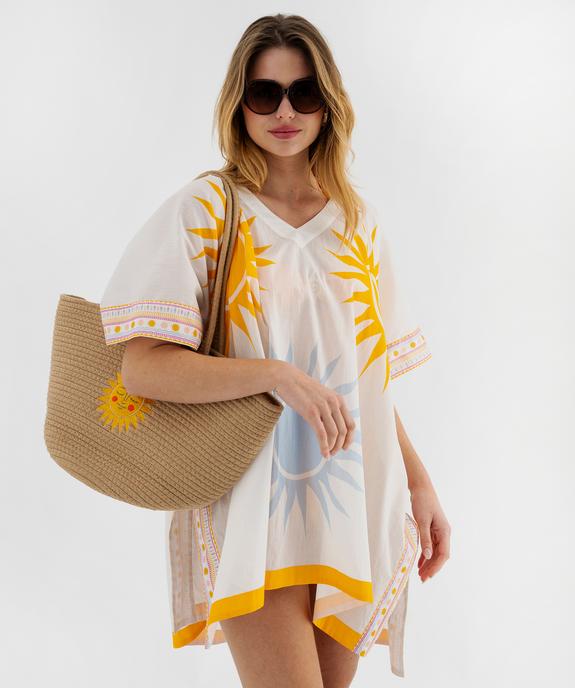 Robe de plage en coton léger à motif femme vue1 - GEMO (PLAGE) - GEMO
