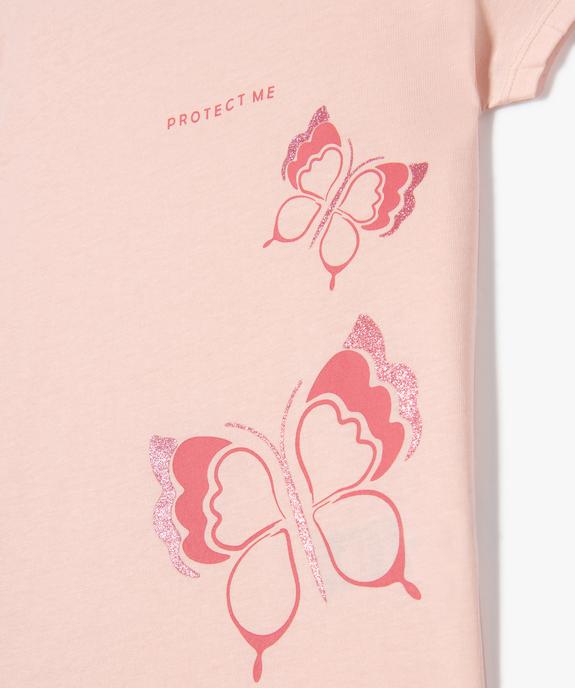 Tee-shirt à manches ultra courtes avec motif girly fille vue2 - GEMO 4G FILLE - GEMO