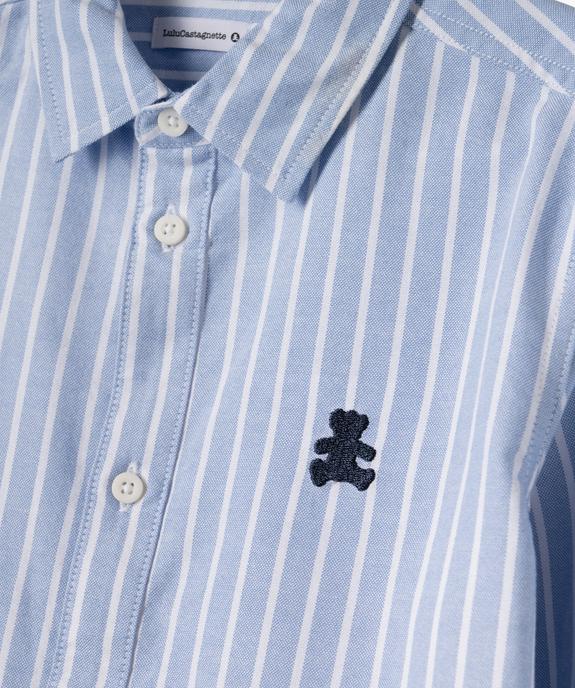 Chemise manches longues à rayures garçon - LuluCastagnette vue3 - LULUCASTAGNETTE - GEMO