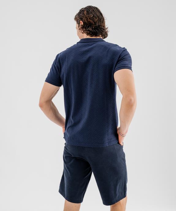 Polo manches courtes en maille fantaisie homme vue3 - GEMO 4G HOMME - GEMO