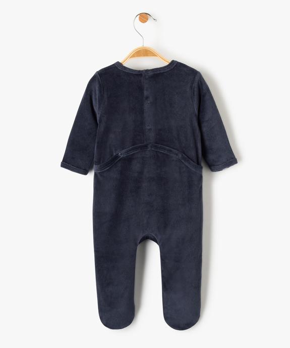 Pyjama bébé en velours imprimé avec ouverture pont-dos vue3 - PREMIER PRIX BY GEMO - GEMO