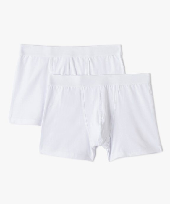 Boxer uni en coton extensible homme (lot de 2) vue1 - GEMO 4G HOMME - GEMO