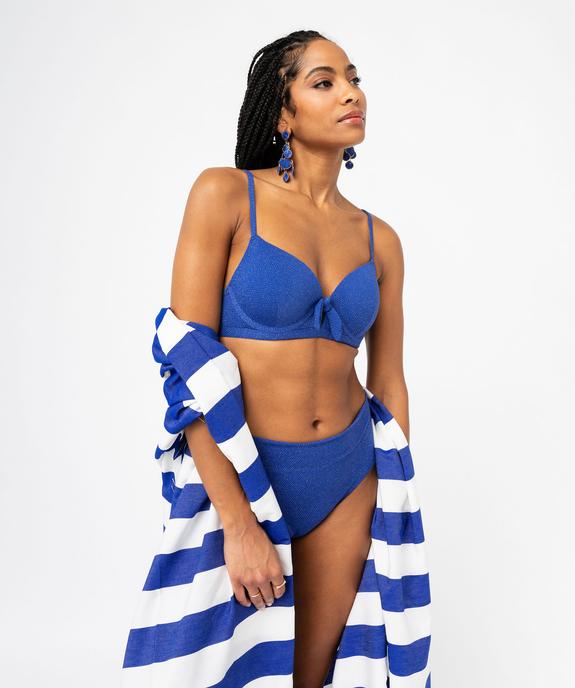 Bas de maillot de bain femme pailleté forme culotte taille haute vue5 - GEMO 4G FEMME - GEMO