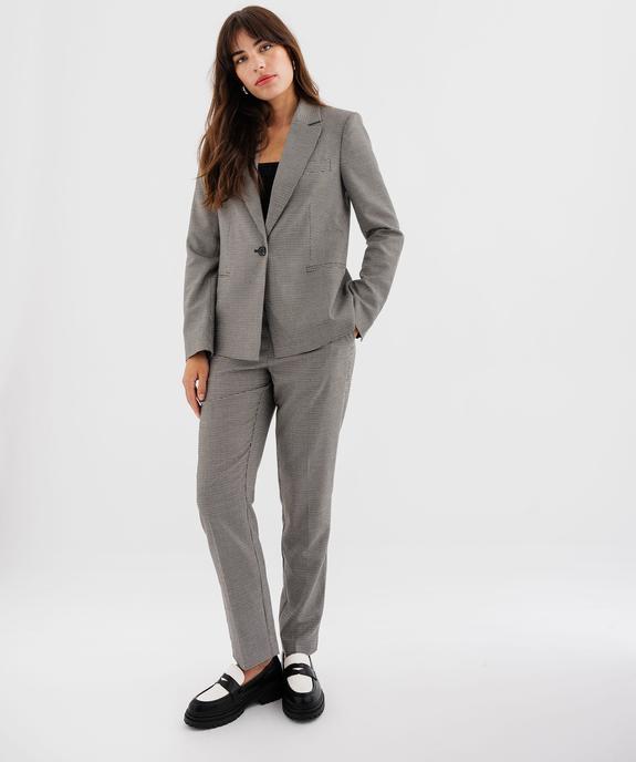 Veste blazer coupe droite motif pied de poule femme vue4 - GEMO(FEMME PAP) - GEMO