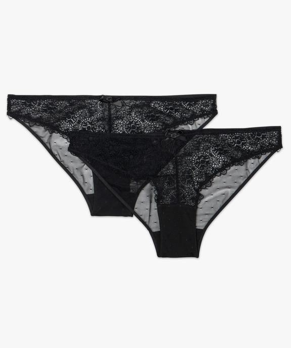 Culotte femme en dentelle et tulle (lot de 2) vue4 - GEMO(HOMWR FEM) - GEMO