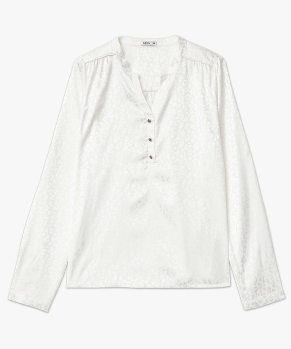 Blouse femme satinée avec manches retroussables vue4 - GEMO(FEMME PAP) - GEMO