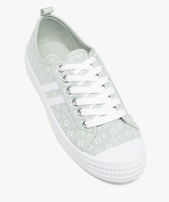 Baskets femme à lacets dessus toile imprimée fleurs vue5 - GEMO (SPORTSWR) - GEMO
