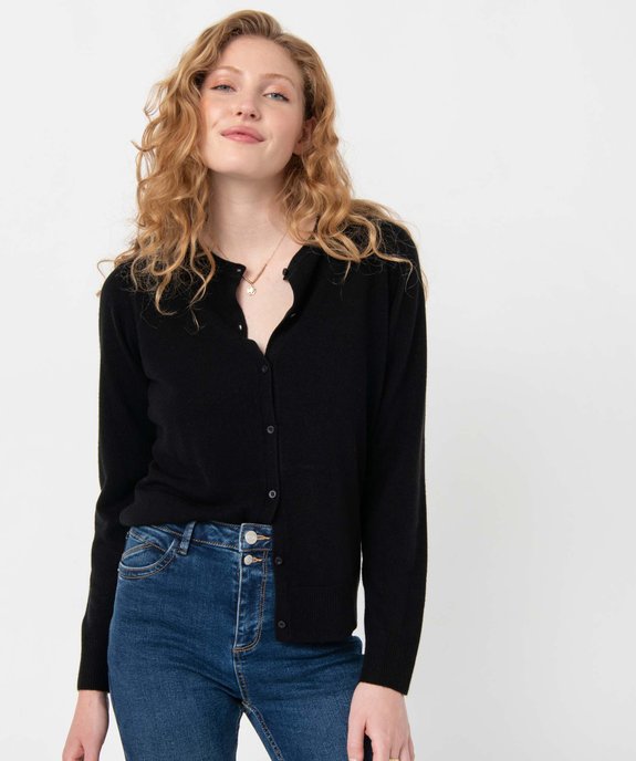 Gilet à col rond en maille fine femme vue1 - GEMO (MAILLE) - GEMO