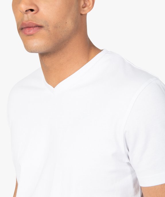 Tee-shirt homme à manches courtes et col V vue2 - GEMO 4G HOMME - GEMO