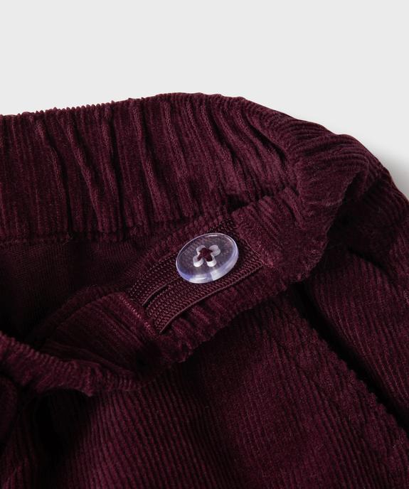 Pantalon en velours doublé jersey à taille élastiquée bébé fille vue3 - GEMO(BEBE DEBT) - GEMO