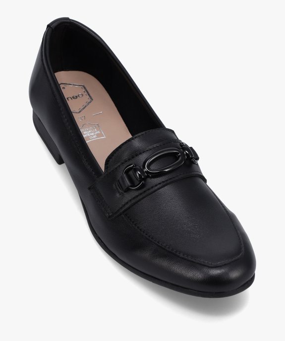 Mocassins femme à talon plat dessus cuir uni - Tanéo vue6 - TANEO - GEMO