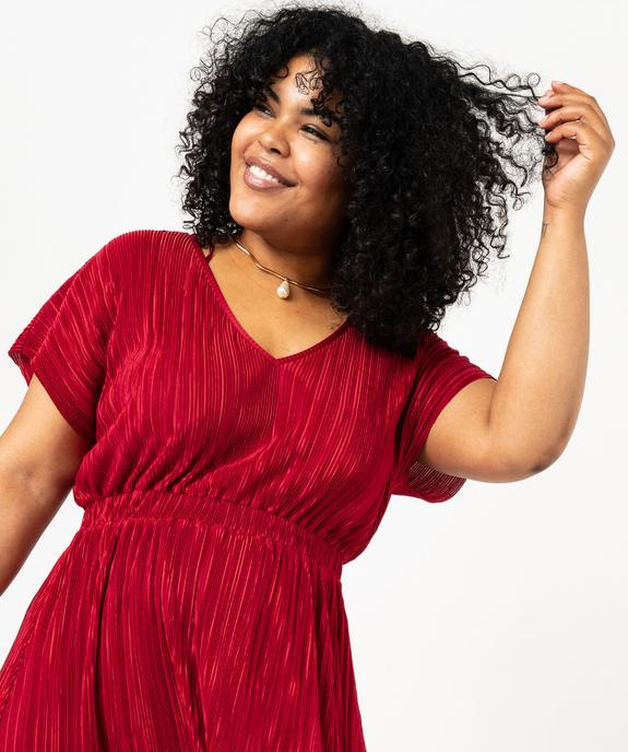 Robe manches courtes en maille plissée femme grande taille vue5 - GEMO (G TAILLE) - GEMO