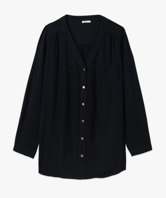 Chemise à manches longues texturée femme grande taille vue4 - GEMO 4G GT - GEMO