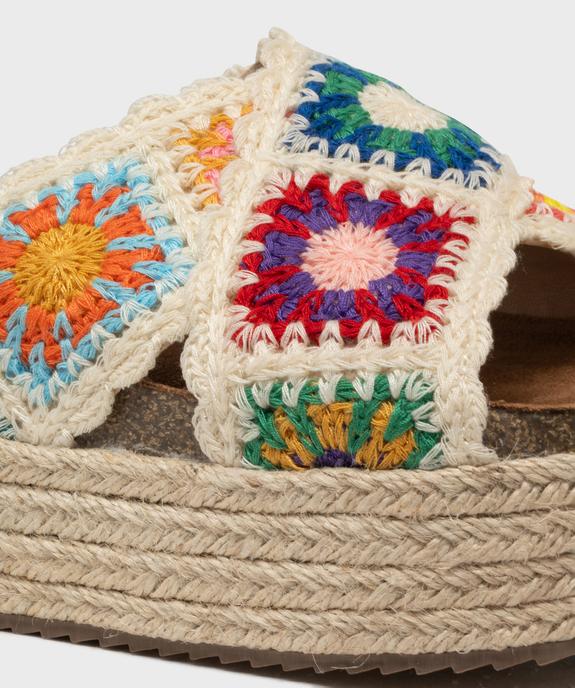 Mules ouvertes en textile à semelle plateforme femme vue6 - 5 MILES - GEMO