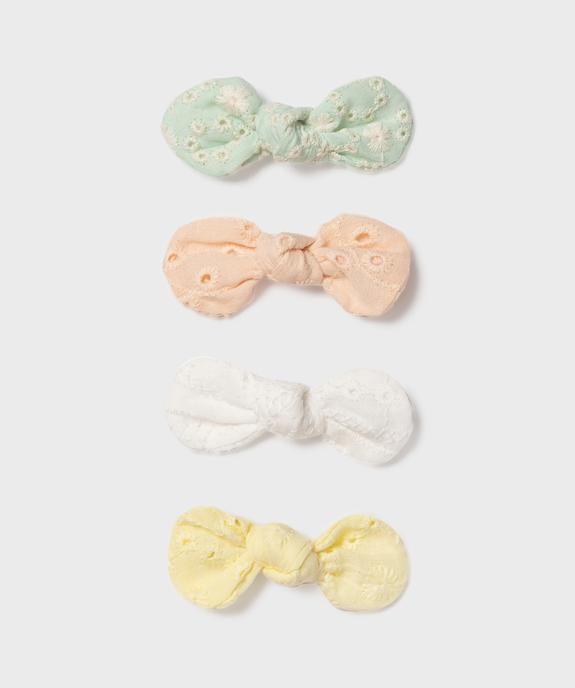 Pinces à cheveux crocodile avec nœud en broderie (lot de 4) vue1 - GEMO (ACCESS) - GEMO