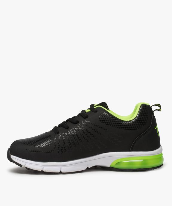 Baskets garçon bicolores à lacets et détails fluo - Airness vue3 - AIRNESS - GEMO