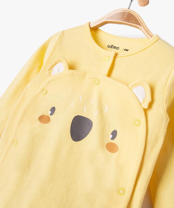 Pyjama dors-bien avec motif ourson bébé vue2 - GEMO 4G BEBE - GEMO
