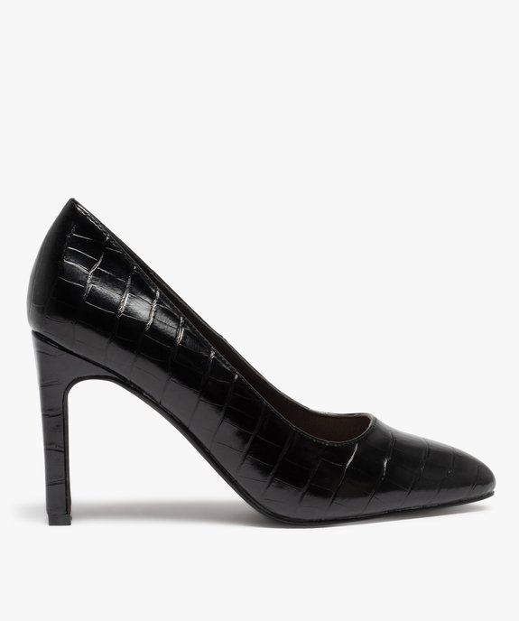 Escarpins femme à talon dessus imitation croco vue1 - GEMO(URBAIN) - GEMO