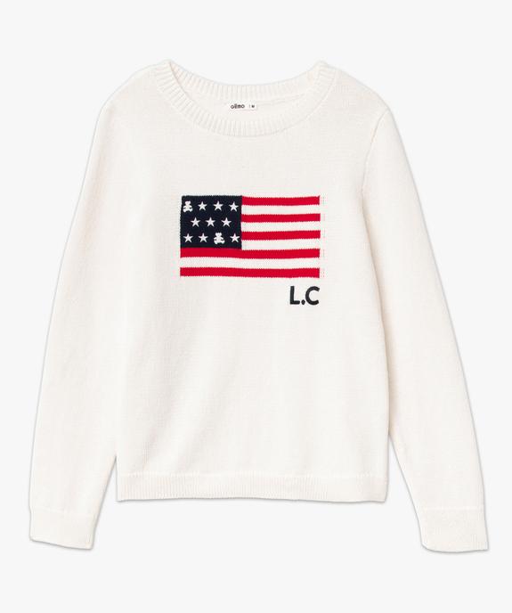 Pull femme imprimé drapeau américain - LuluCastagnette vue4 - LULUCASTAGNETTE - GEMO