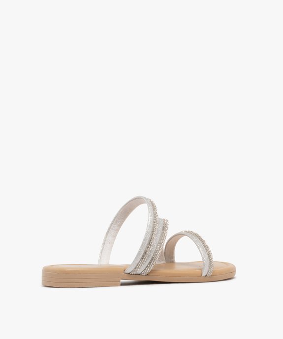 Mules fille à brides tubulaires pailletées et à strass vue4 - GEMO (ENFANT) - GEMO