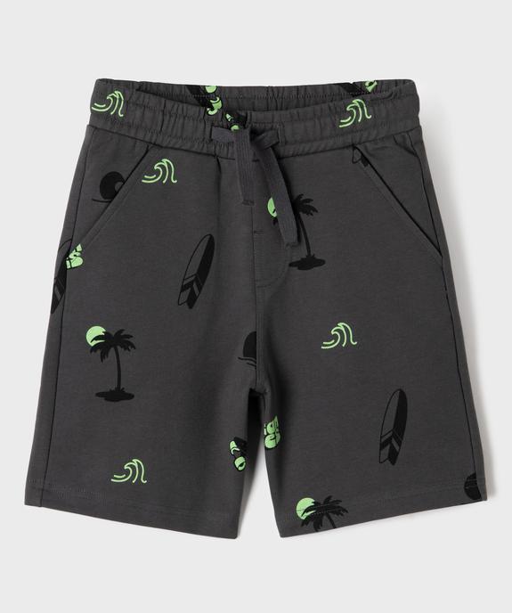 Short en maille French Terry à motifs garçon vue1 - GEMO (ENFANT) - GEMO