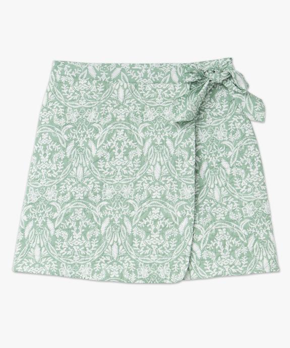 Jupe portefeuille matelassée à motifs fleuris femme vue4 - GEMO 4G FEMME - GEMO
