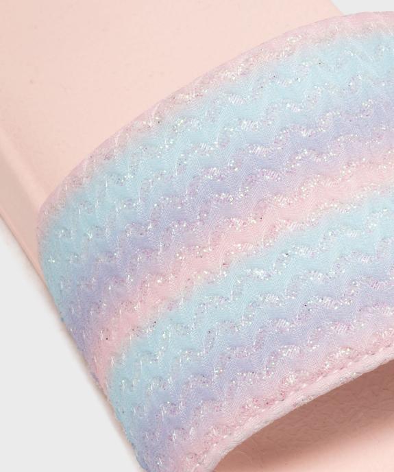 Mules de piscine à large bride moelleuse et pailletée fille vue6 - GEMO (PLAGE) - GEMO