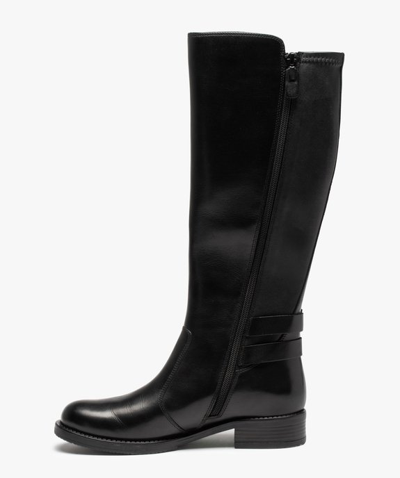 Bottes femme cavalières dessus cuir uni - Tanéo vue4 - TANEO - GEMO