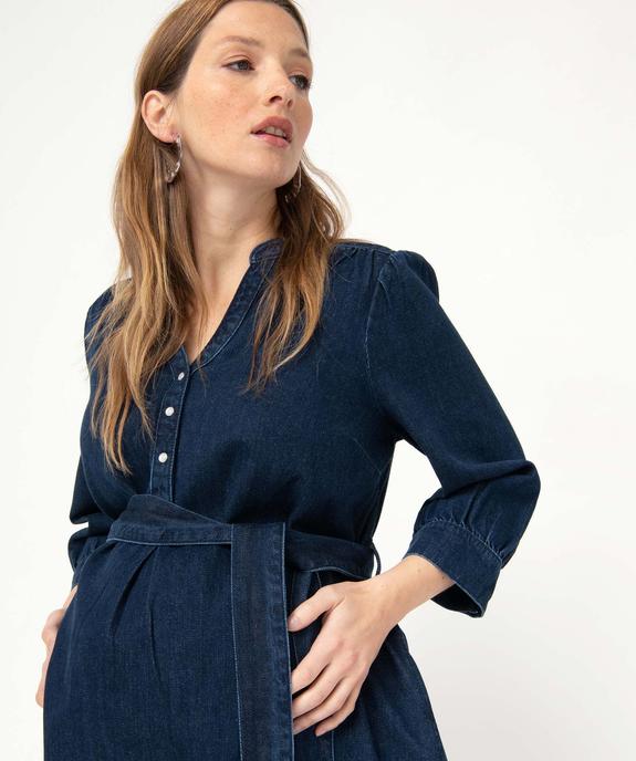 Robe de grossesse en jean à manches 3/4 vue3 - GEMO (MATER) - GEMO