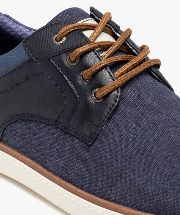 Derbies homme dessus toile à semelle contrastée vue6 - GEMO(URBAIN) - GEMO