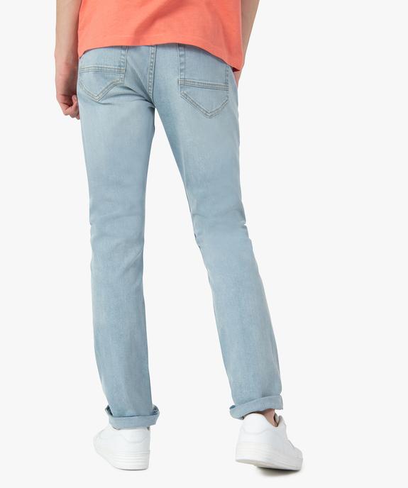 Jean homme coupe Straight avec marques d’usure vue3 - GEMO (HOMME) - GEMO
