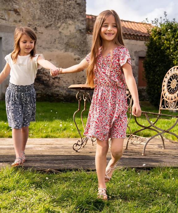 Robe fille fleurie effet portefeuille vue6 - GEMO (ENFANT) - GEMO