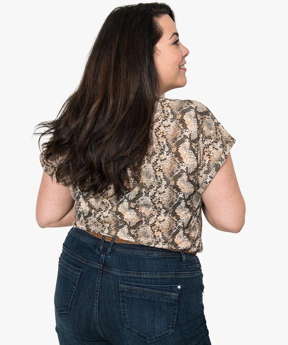 Tee-shirt femme blousant à manches courtes vue3 - GEMO (G TAILLE) - GEMO