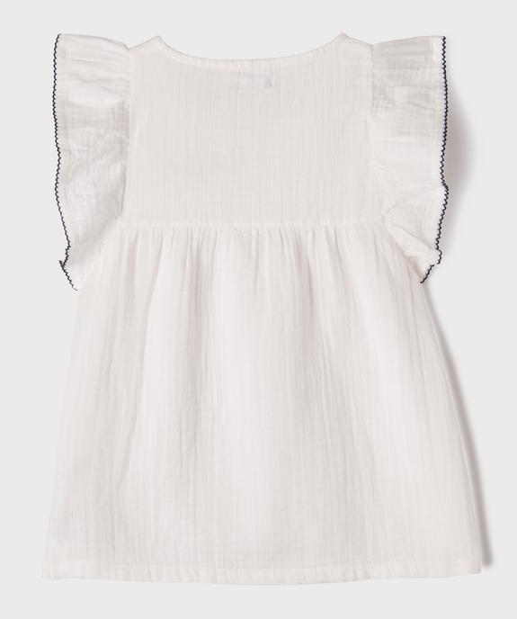Robe de plage en gaze de coton à manches volantées fille - LuluCastagnette vue3 - LULUCASTAGNETTE - GEMO