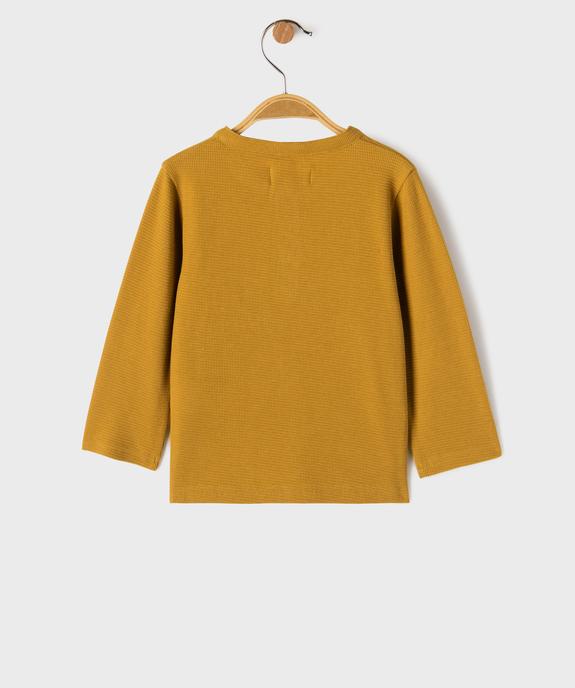 Tee-shirt manches longues en maille nid d’abeille bébé garçon vue3 - GEMO 4G BEBE - GEMO