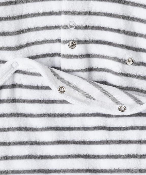Pyjama bébé garçon en velours rayé et brodé vue3 - GEMO(BB COUCHE) - GEMO