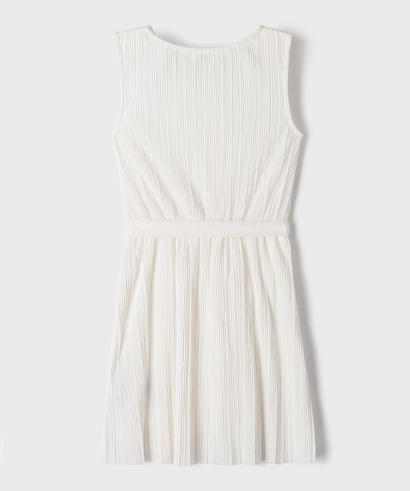 Robe courte sans manches plissée à ceinture fille vue3 - GEMO 4G FILLE - GEMO