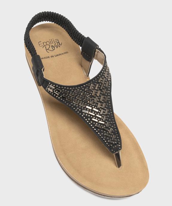 Sandales à entredoigt avec strass femme - Emilia Rosa vue5 - EMILIA ROSA - GEMO