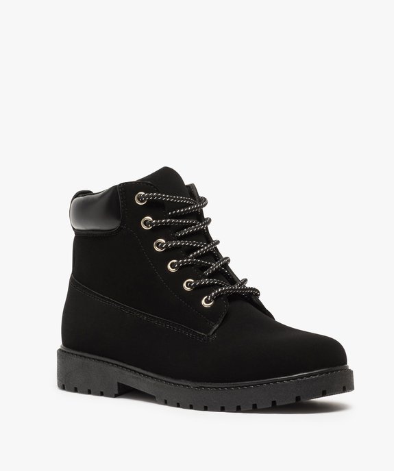 Boots femme à lacets, col rembourré et semelle crantée vue2 - GEMO (CASUAL) - GEMO