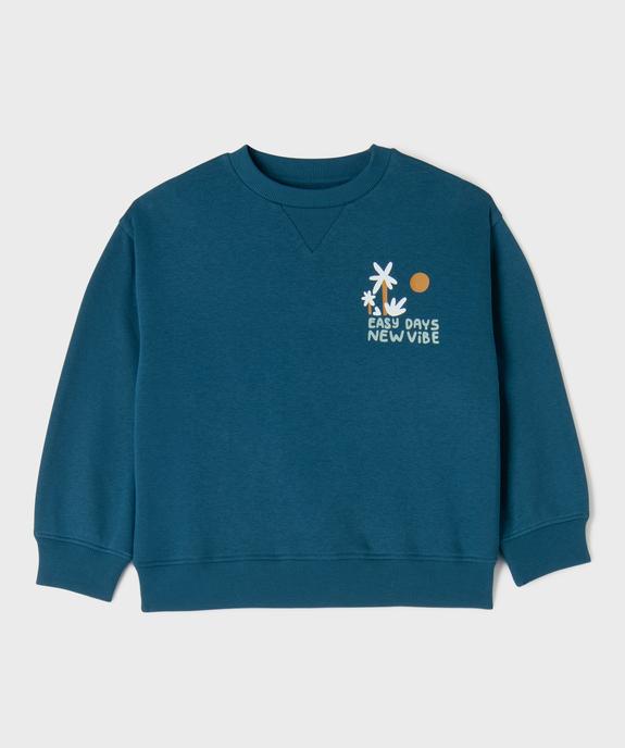 Sweat molletonné avec motif devant et dos garçon vue2 - GEMO 4G GARCON - GEMO