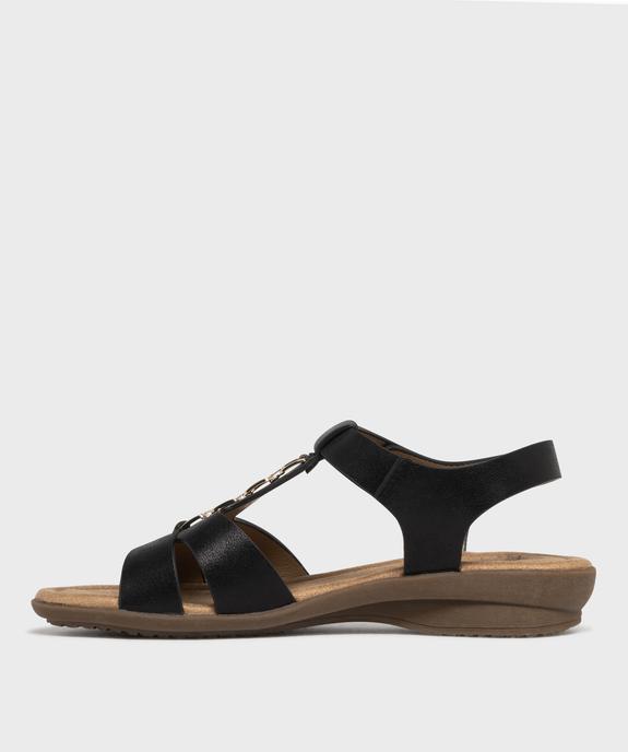 Sandales confort femme avec bijou et fermeture scratch vue3 - G'FLEX - GEMO