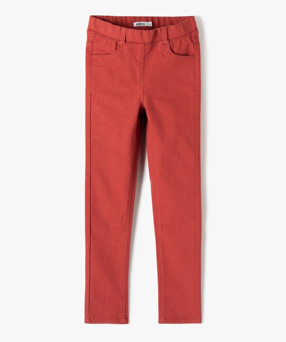 Pantalon skinny uni à taille élastiquée fille vue1 - GEMO 4G FILLE - GEMO