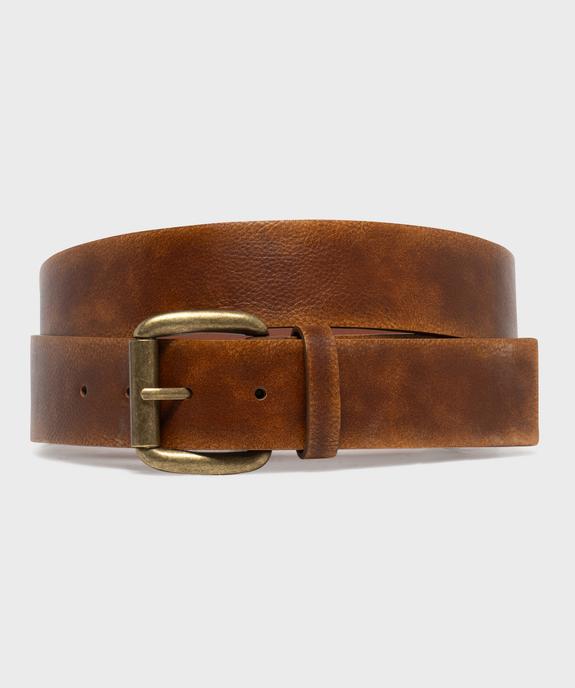 Ceinture patinée à grosse boucle métal vieilli homme vue1 - GEMO (ACCESS) - GEMO