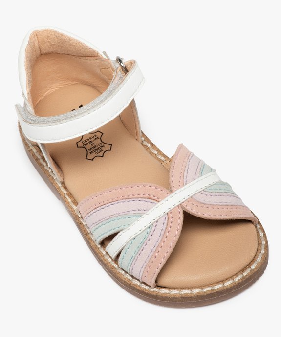 Sandales bébé fille en cuir motif arc-en-ciel – NA! vue5 - NA! - GEMO