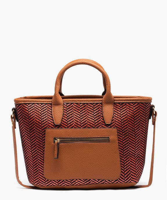 Sac femme porté main avec devant tressé vue1 - GEMO (ACCESS) - GEMO
