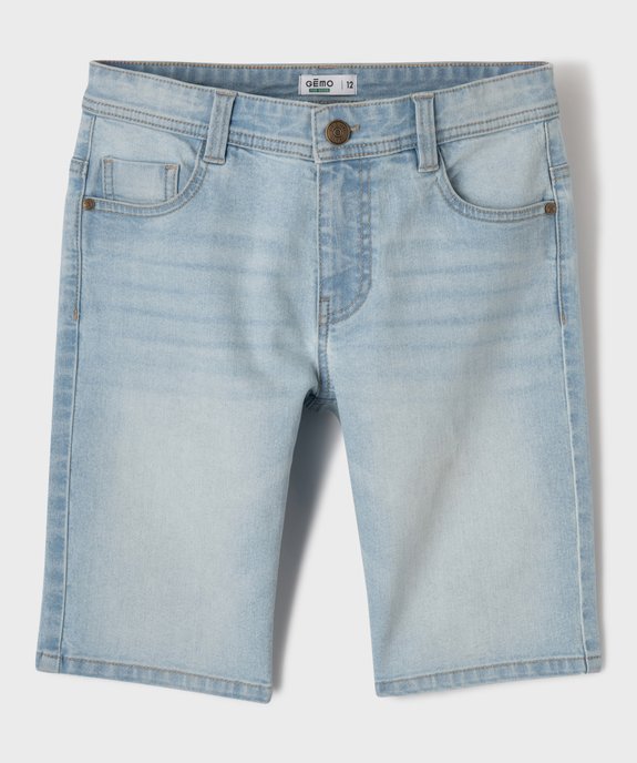 Bermuda en jean stretch coupe slim taille ajustable garçon vue1 - GEMO 4G GARCON - GEMO