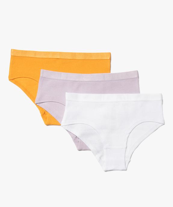 Shorties unis avec ceinture satinée fille (lot de 3) vue1 - GEMO 4G FILLE - GEMO