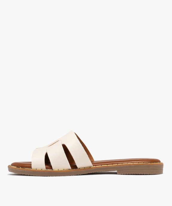 Mules femme plates dessus larges brides unies vue4 - FOLLOW ME - GEMO