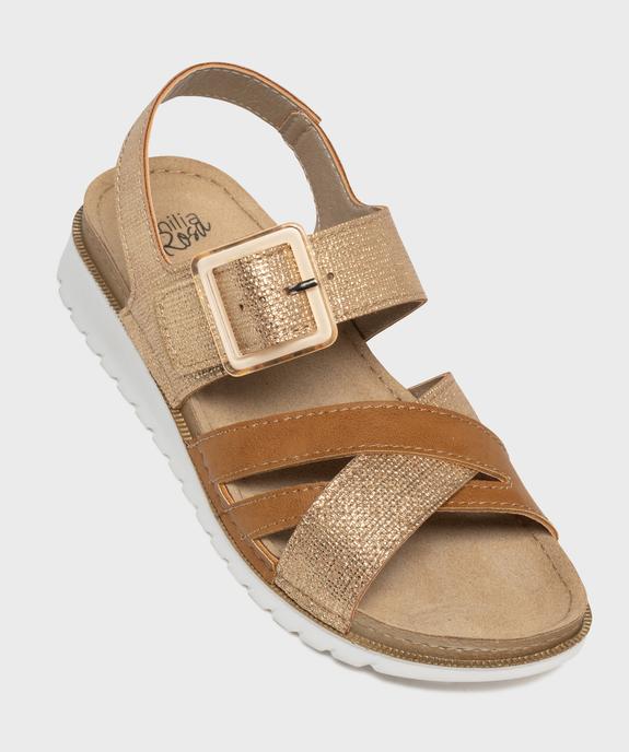 Sandales à brides avec touches pailletées femme - Emilia Rosa vue5 - EMILIA ROSA - GEMO