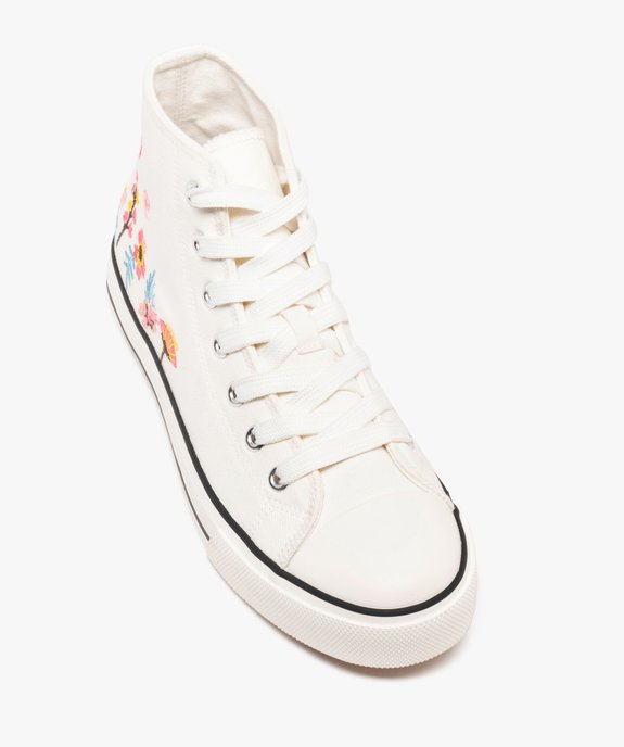Baskets montantes en toile brodée avec bout recouvert femme vue6 - FOLLOW ME G4G - GEMO